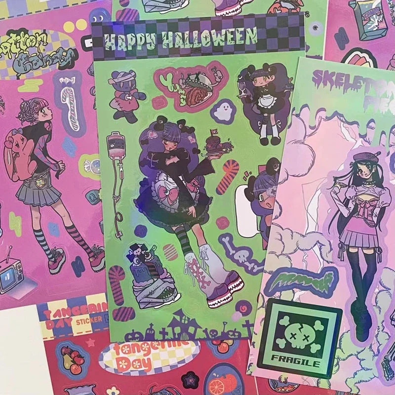 Korean ins Sweet Cool Girl Sticker Diary Scrapbooking DIY Album Decoration Sticker Aesthetic Stationery Art Supplies Personalizd (ONLINE ORDER ONLY)