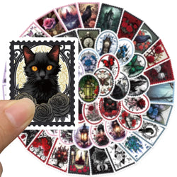Retro Gothic Cartoon Stickers for Phone Laptop Luggage Skateboard - 10/30/50PCS (Online Order Only)