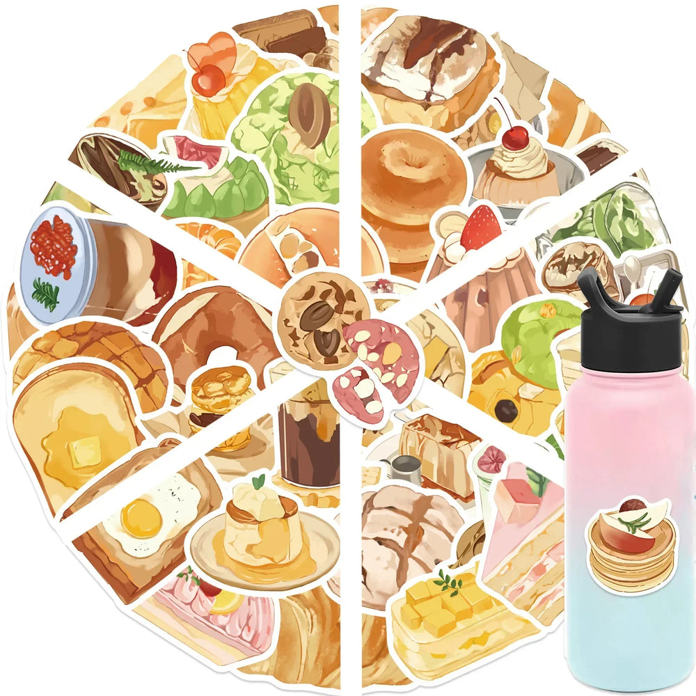 Cartoon Dessert Sticker Pack for Laptop, Car, Fridge, DIY Vinyl (ONLINE ORDER ONLY)