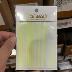 1Pc Laser Silver Gold Lines Stripe Nail Sticker Metal Strip Luxury Nails Slider Self Adhesive Slider Papers Transfer Stickers *& (Online Order Only)