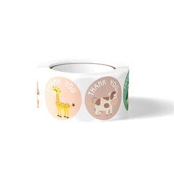 100-500pcs Cute Cartoon Animal Sticker Thank You Stickers for Gift Party Birthday Package Wrapping Baking Label (ONLINE ORDER ONLY)