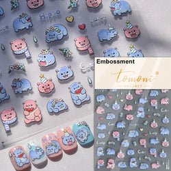 Cute Bowknot Dog Puppy Bear Strawberry Cake Fruit Juice Coffee Desserts Corgi Cherry Adhesive Nail Art Stickers Manicure Decals (ONLINE ORDER ONLY)