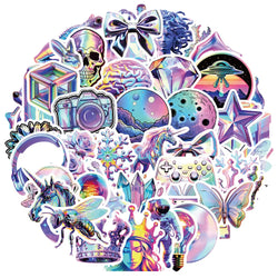 Laser Psychedelic Graffiti Stickers for Snowboard, Laptop, Luggage, Car, Fridge, DIY Vinyl Styling (ONLINE ORDER ONLY)