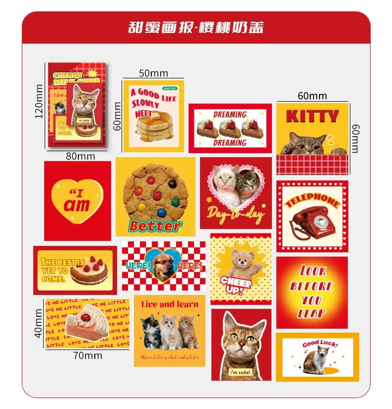 30pcs/lot Sweet Pictorial Series Scrapbooking Stickers Korean ins Hand Account Journal Collage Deco Material Stationery Sticker (ONLINE ORDER ONLY)