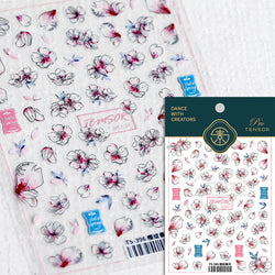Graceful Peach Blossom Blessing Sachet Pretty Buckle Tassels Pendant Antique Radiant Adhesive Nail Art Stickers Manicure Decals (ONLINE ORDER ONLY)