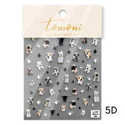 Lovely Dog Cat Animal Bunny 3D Soft Embossed Relief Self Adhesive Nail Art Stickers Cute Pretty Puppy Kitty Star Manicure Decals (ONLINE ORDER ONLY)