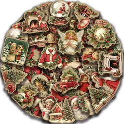 50pcs Retro Cute Santa Claus Christmas Cartoon Stickers Laptop Phone Scrapbook Suitcase Wall Sticker Kids Classics Toys (ONLINE ORDER ONLY)