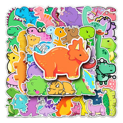 50Pcs Dinosaur Cartoon Waterproof Vinyl Stickers for Skateboard Snowboard (Online Order Only)