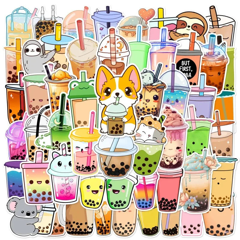 Pearl Milk Tea Stickers Pack for Phone Laptop Guitar Helmet Luggage Car DIY (ONLINE ORDER ONLY)