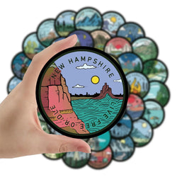 10/30/60PCS America Tourism Landscape Map Stickers Aesthetic Graffiti Decals PVC Waterproof Skateboard Phone Laptop Bike Sticker (Online Order Only)