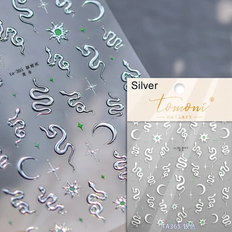 Dreamy Moon Star Cloud Butterfly Starrylight Rhinestone 5D Soft Embossed Relief Nail Art Sticker 3D Decal Decoration Manicure (ONLINE ORDER ONLY)