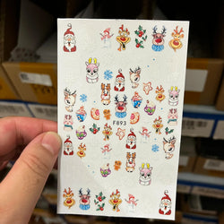 3D Gold Glitter Snowflake Nail Sticker Winter Reflective Elk Star Balloon Christmas Tree Foil Xmas New Year Decal Tips Decoratio (ONLINE ORDER ONLY)