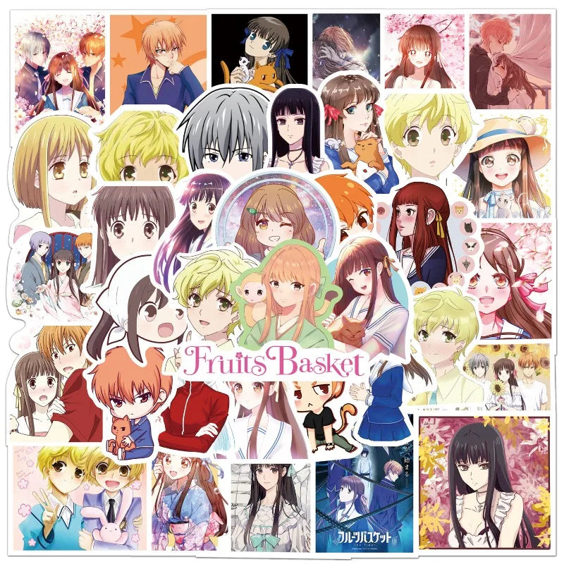50pcs Fruits Basket Anime Stickers for Luggage, Water Bottles, Phones, Laptops, Scooters, Refrigerators (Online Order Only)