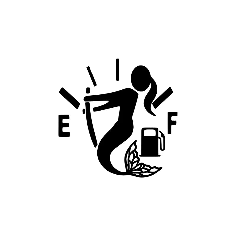 Mermaid Empty Full Gas Gauge Sticker for Car Fuel Tank Cap Door Decoration Automotive Supplies Waterproof Vinyl Decals (ONLINE ORDER ONLY)