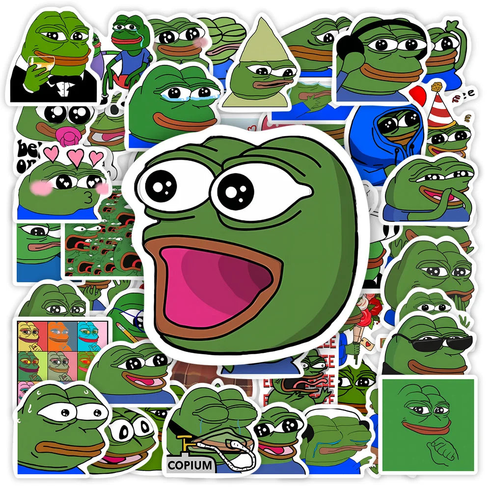 Pepe Frog Stickers Funny Cool DIY Gift Toy Pack Graffiti Decal for Phone Laptop scrapbook Skateboard Waterproof Stickers (ONLINE ORDER ONLY)