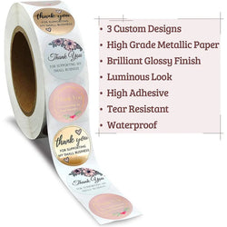 500pcs Thank You For Supporting My Small Business Floral Sticker Gift Packaging Seal Label Scrapbooking Stationery Sticker (ONLINE ORDER ONLY)