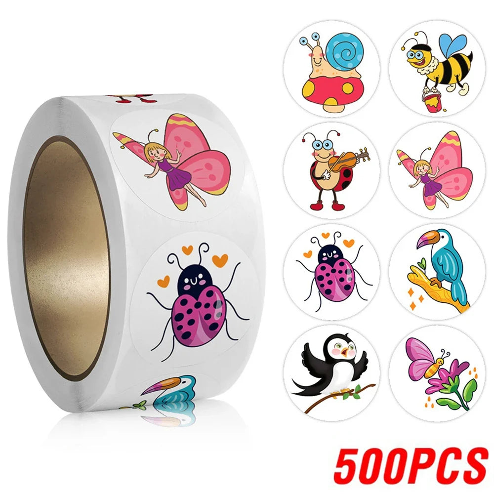 100-500pcs Cartoon Cute Sticker Children Reward Encouragement Sticker Birthday/holiday Party Gift Packaging Sealing Decor Lables (Online Order Only)
