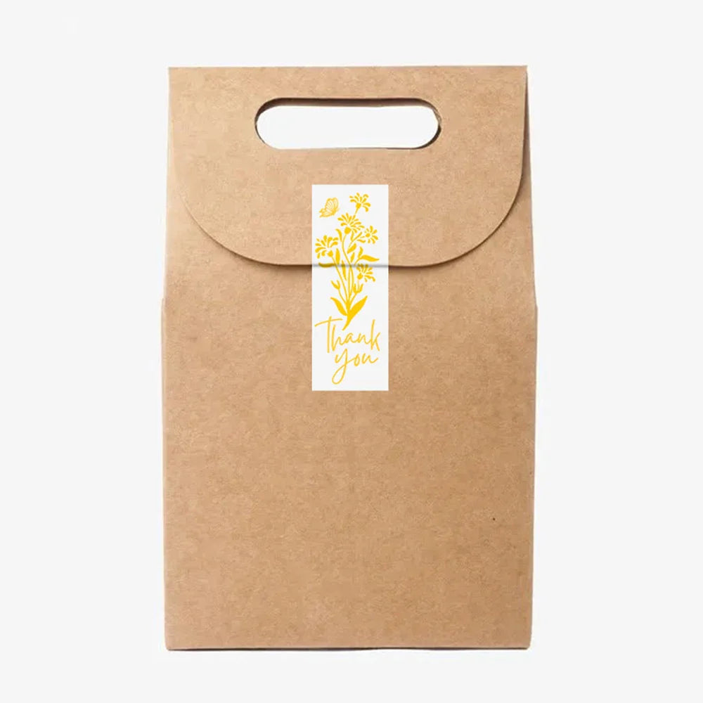120pcs Rectangle Gold Foil Stickers Thank You For Small Business Gift Seal Labels Shipping Stickers For Decoration Envelope (ONLINE ORDER ONLY)