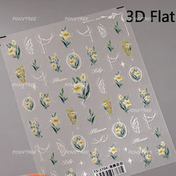 Spotless Lily Lilium Flowers Moon Pearl Crown Lily-white Pearl Necklace Pendant Self Adhesive Nail Art Stickers Manicure Decals (Online Order Only)