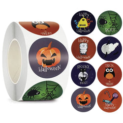 100-500pcs Halloween Sticker Ghost Labels Gift Candy Bags Seal Stickers Halloween DIY Package Paper Sticker Party Decoration (Online Order Only)