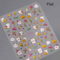 Gothic Dark Spider Butterfly Cross Flame Wings Halloween Horror Rose Flower Rabbit Pumpkin Bear Nail Art Stickers Manicure Decal (ONLINE ORDER ONLY)