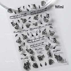 Retro Blue Bowknot Butterfly Love Heart Pendent Hot Stamping Gold Silver Adhesive Nail Art Stickers Manicure Decals Wholesale (Online Order Only)