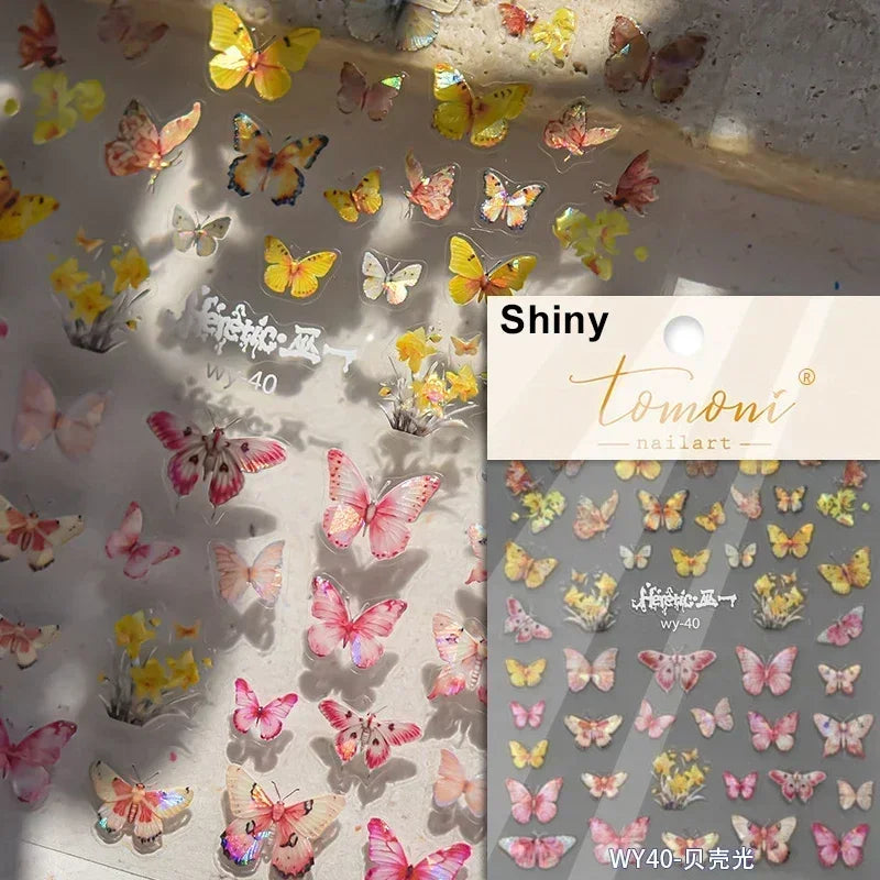 Dreamy Chic Butterfly Flower Bowknot Square Rhinestone Crystal 5D Self Adhesive Nail Art Stickers Fantasy Shiny Manicure Decals (ONLINE ORDER ONLY)