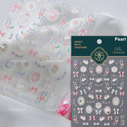 Graffiti Rabbit Dog Bunny Milk Strawberry Jewel Candy Knife Envelope Soft Relief Adhesive Nail Art Stickers Cute Manicure Decals (Online Order Only)