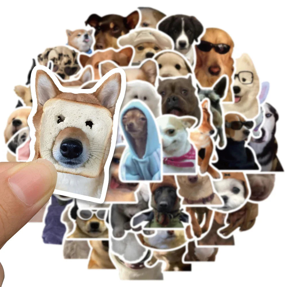 50pcs Funny Animals Dogs Meme Stickers For Luggage Guitar Phone Skateboard Vinyl Waterproof Graffiti Laptop Decals (ONLINE ORDER ONLY)