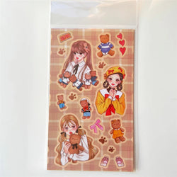 4pcs Cute Sweet Campus Girl Sticker Scrapbooking Decorative Diary DIY Idol Album Kawaii Stationery Stickers Art Supplies (ONLINE ORDER ONLY)