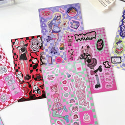 Korean ins Sweet Cool Girl Sticker Scrapbooking Diary DIY Album Decoration Sticker Aesthetic Stationery Art Supplies Personalizd (ONLINE ORDER ONLY)