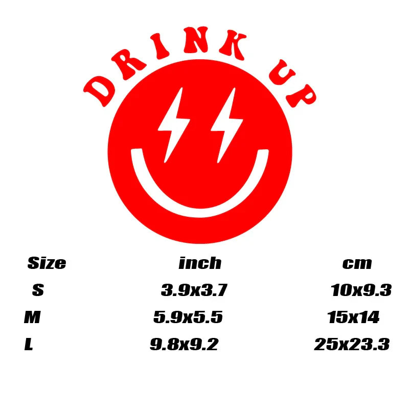 “DRINK UP” Smile face Stickers,High quality sticker for cars trucks motorcycles &laptops! (ONLINE ORDER ONLY)