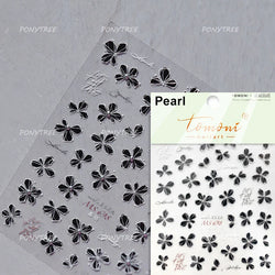 Romantic Cherry Blossom Sakura Flower Petal Leaf Self Adhesive Nail Art Stickers Rhinestone Shiny Flat Petalage Manicure Decals (ONLINE ORDER ONLY)