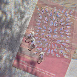 Transparent Purple Pink Gradient Wing Pinion Feather Housefly Wings Shiny Adhesive Nail Art Decoration Stickers Manicure Decals (ONLINE ORDER ONLY)