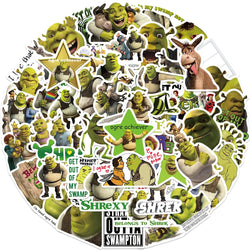 52pcs Cartoon Monster Shrek Graffiti Sticker DIY Suitcase Laptop Suitcase Guitar Star Sticker Waterproof Decals (ONLINE ORDER ONLY)