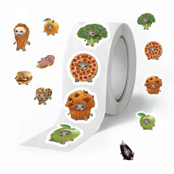 500PCS Cute Food Cat Paper Labels Thank You Sticker Sealing Decoration Scrapbooking Stationery Hand Accounting Supplies for Kids (ONLINE ORDER ONLY)