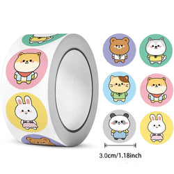500pcs/roll 1inch Cartoon Animal Children Sticker Label Thank You Cute Toy Game Sticker DIY Gift Sealing Label Decoration 
 (ONLINE ORDER ONLY)