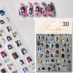Round Jeans Square Sexy Blue Series Cowboy Lucky Beautiful Letter Self Adhesive Nail Art Sticker Pearl Rhinestone Manicure Decal (ONLINE ORDER ONLY)