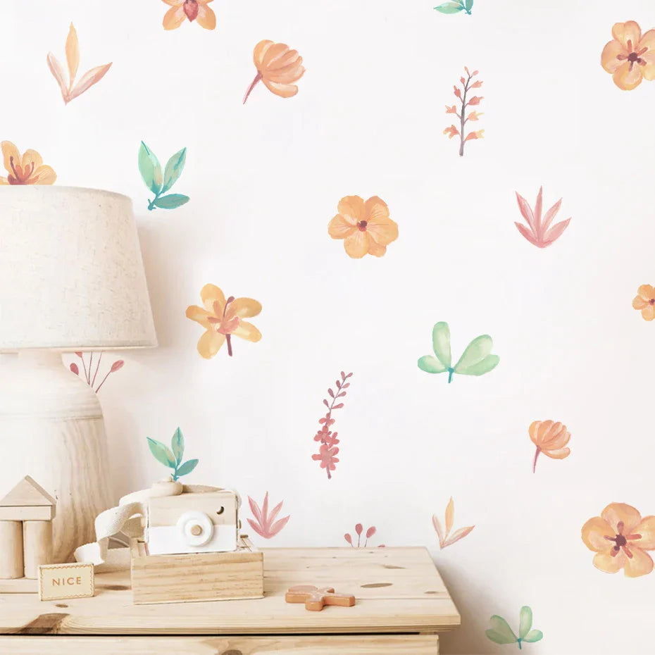 Boho Cartoon Flower Leaf Wall Stickers for Kids Nursery Decor (ONLINE ORDER ONLY)