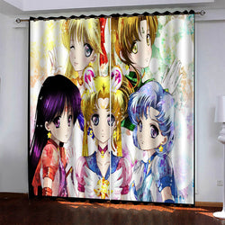 Sailor Moon Pattern Curtains Blackout Window Drapes (Online Order Only)