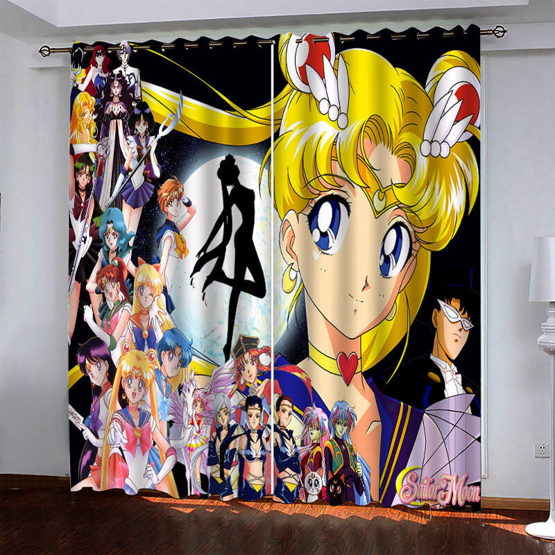 Sailor Moon Pattern Curtains Blackout Window Drapes (Online Order Only)
