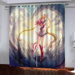 Sailor Moon Pattern Curtains Blackout Window Drapes (Online Order Only)
