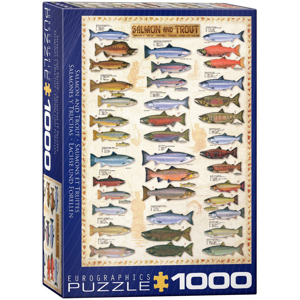 Salmon & Trout 1000 Piece Jigsaw Puzzle Eurographics (ONLINE ORDER ONLY)