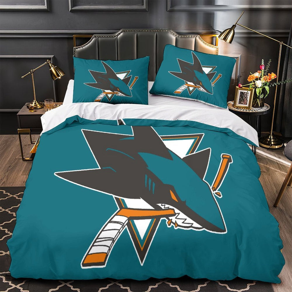 San Jose Sharks Bedding Set Quilt Duvet Cover Without Filler