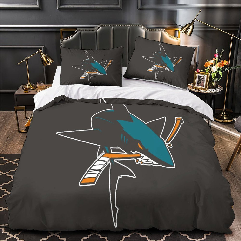 San Jose Sharks Bedding Set Quilt Duvet Cover Without Filler