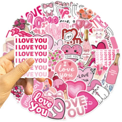 10/30/50PCS Cartoon I Love You Sticky PVC Sticker Aesthetic DIY Decoration Scrapbooking Hand Accounting Supplies for Kids (ONLINE ORDER ONLY)
