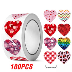 100-500pcs Heart-shaped Wedding Sticker Label Self-adhesive Sealing Decoration Sticker Invitation Label Birthday Party Stickers (ONLINE ORDER ONLY)