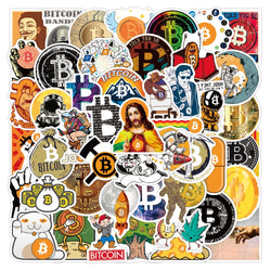 50Pcs Funny Bitcoin/Dogecoin Commemorative coin Stickers For Motorcycle Notebook Computer Car Children's Toys Decal (ONLINE ORDER ONLY)
