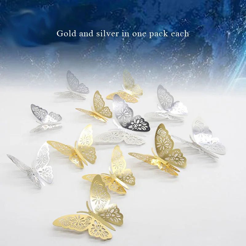 3D Gold/Silver Butterfly Wall Stickers - Home & Wedding Decor (ONLINE ORDER ONLY)