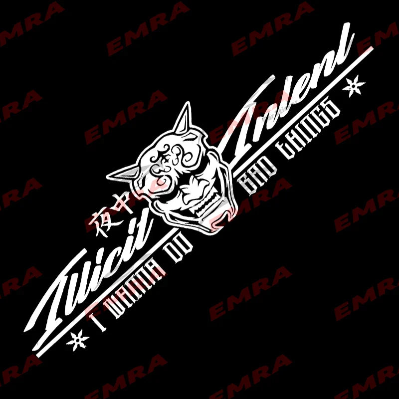 Illicit Intent I Wanna Do Bad Things Car Sticker Windshield Banner Night Run JDM Sport Competition Style Waterproof Vinyl Decals (ONLINE ORDER ONLY)